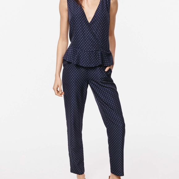 Thakoon Pants - NEW NWT Designer Thakoon Sz 0 Crepe Peplum Foulard Print Jumpsuit Ruffle Print